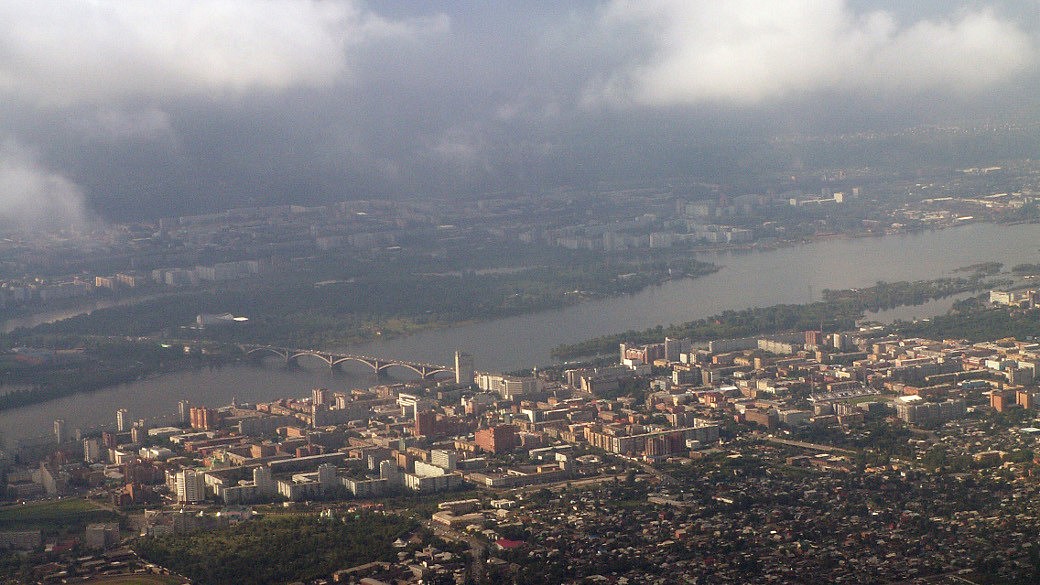 Luftaufnahme von Krasnojarsk.